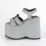 Zapatos Demonia Gray Reflective Vegan Leather Wave-13 - Image 4