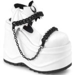 Zapatos Demonia White Vegan Leather Wave-20 - Image 2