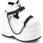 Zapatos Demonia White Vegan Leather Wave-20