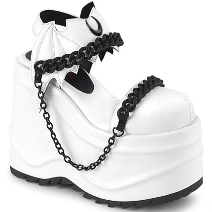 Zapatos Demonia White Vegan Leather Wave-20
