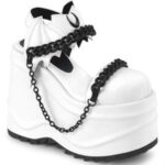Zapatos Demonia White Vegan Leather Wave-20 - Image 6